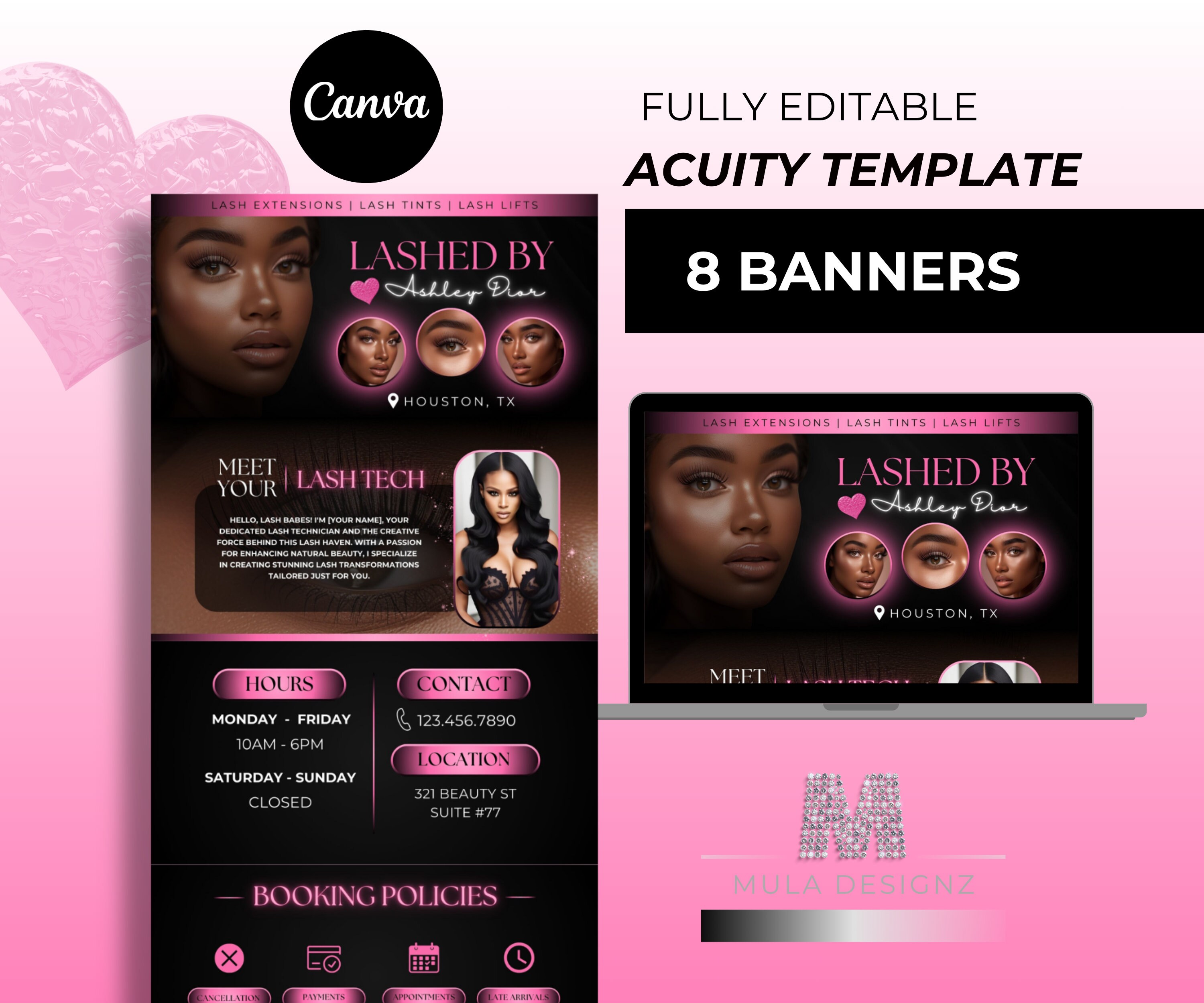 Lash Tech Acuity Scheduling Template – Editable Acuity Booking Site for ...