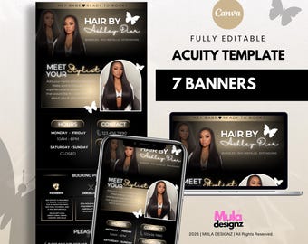Acuity Scheduling Template: DIY Acuity Booking Site for Hair, Makeup, Lashes (Canva Template)