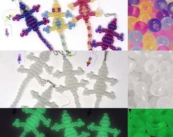 Beaded Lizard / UV Sun Color Change / Glow in the Dark / Gecko Keychain Pony Bead 90s Baby Y2K Nostalgia Millennial Gift Animal Accessories