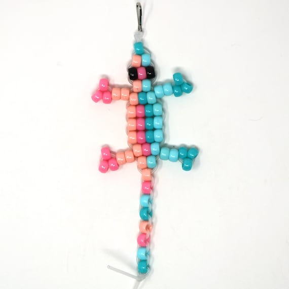 Beaded Lizard / Gecko Keychain Pony Bead 90s Y2K Nostalgia
