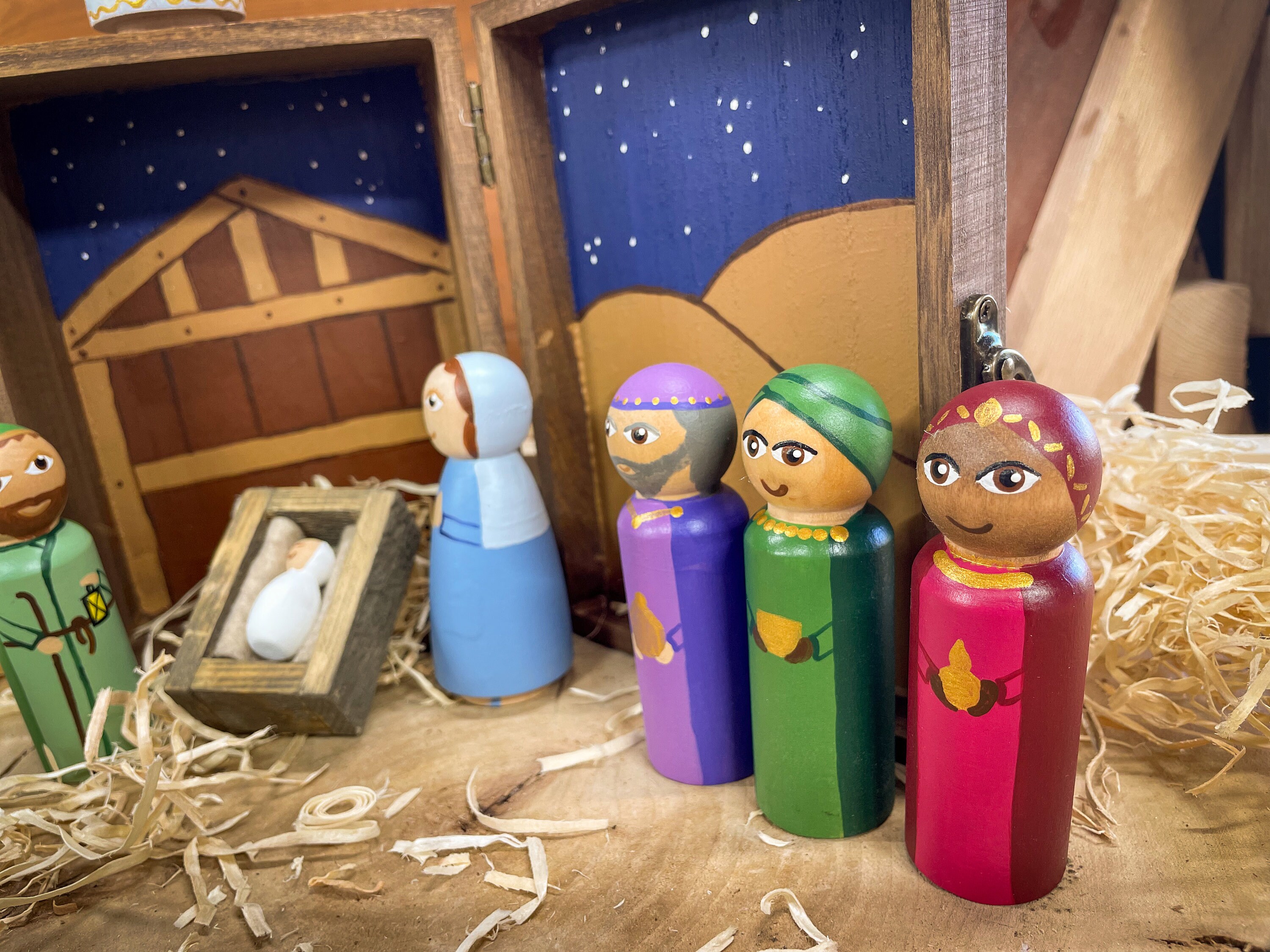 Handcrafted Peg Doll Nativity Set Rustic Christmas Decor - Etsy