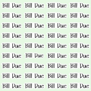 Bill Due Bujo Sticker Blatt, Bill Due Bujo Sticker Blatt, Bill Due Wort Aufkleber für Planer