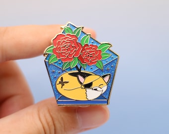 Fox and Red Camellias Pin (Danmei-Inspired Series: Hua Cheng)