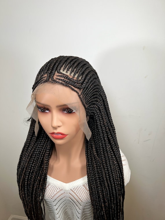 30 inches Fulani Braided wig 13x6 frontal, color 1/30 ombré