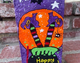 Halloween thematisch bemalter Backstein