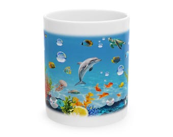 Y2K Aesthetic Mug, Frutiger Aero Coffee Cup, Nostalgic 2000s Gift, Underwater Screensaver Mug, Retro Aesthetic Gift for Her