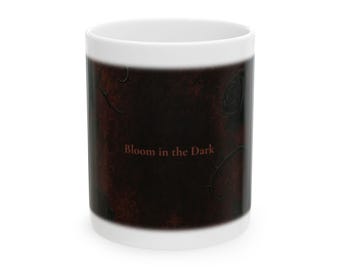 Goth Coffee Mug, Bloom in the Dark, Gothic Rose Coffee Cup, Dark Aesthetic Mug Gift, Witchy Gift for Her