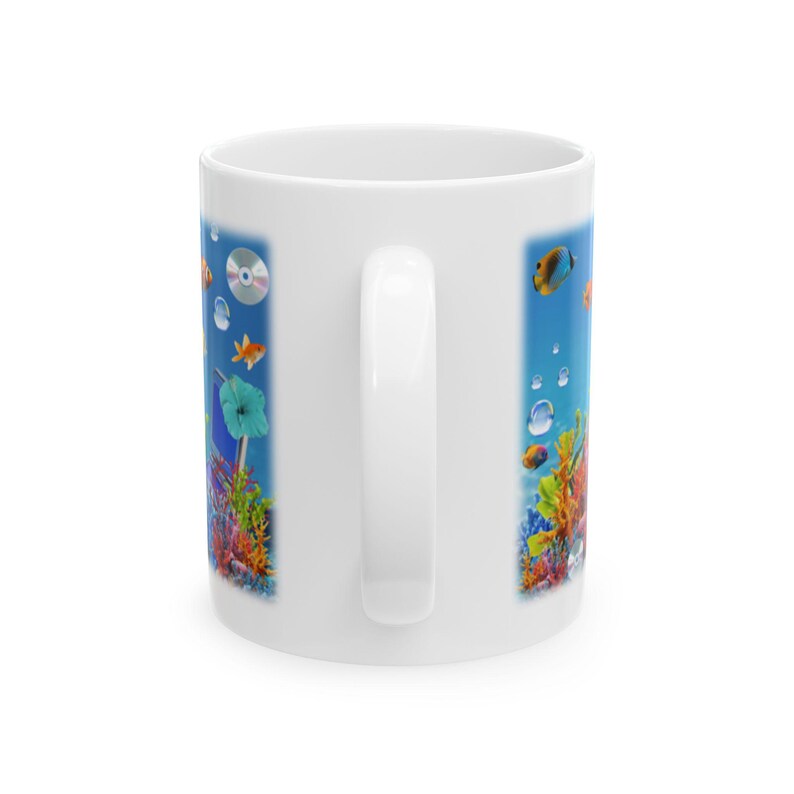 Y2K Aesthetic Mug, Frutiger Aero Coffee Cup, Nostalgic 2000s Gift, Underwater Screensaver Mug, Retro Aesthetic Gift for Her image 3