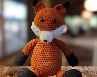 Crocheted fox stuffed animal