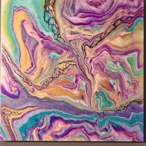 Original fluid art, acrylic pouring, abstract painting, wall art, home decor, colorful, contemporary painting, unique gift