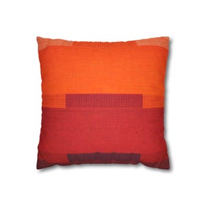 Housse de coussin en faux suède dégradé rouge orange, minimaliste moderne, accent de tons chauds (18 x 18 20 x 20), coussin décoratif décoratif minimaliste contemporain