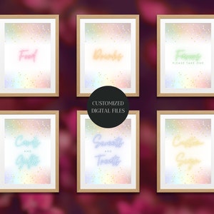 She's Magic That One First Birthday Sign Bundle - Pastel Rainbow Baby Birthday Party - Paquete personalizado de seis signos