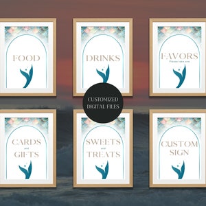 Paquete de carteles de segundo cumpleaños de Two the Sea - Fiesta de verano temática de sirena - Paquete personalizado de seis carteles