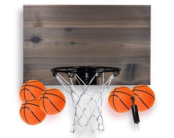 Juego de mini aro de baloncesto MVP y pelota, hecho a mano en EE. UU.