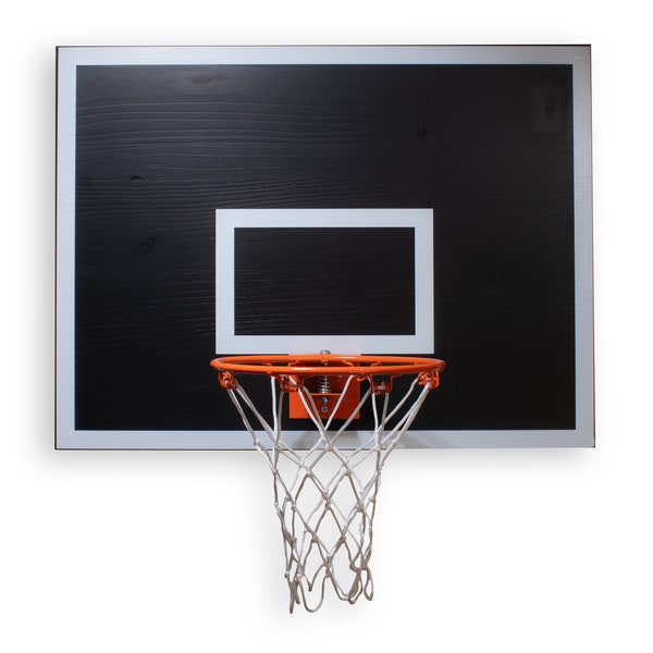 Mini Basketball Hoop Set Pro League Decorative Solid Wood Over the Door-Wall Mount, Includes 9’  hoop & 5 mini basketballs, Pro team colors