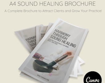 Sjabloonbrochure voor klankhealing | Bewerkbaar canvas | Professioneel marketingmateriaal | Holistische beoefenaars | Direct downloaden