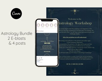 Nieuwsbrief astrologie workshop Canva-sjabloon (digitale download)