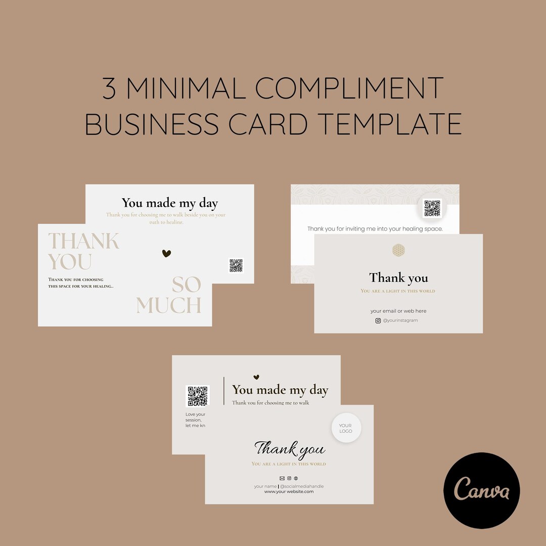 Minimal Compliment Card Template, Canva Editable (digital Download) - Etsy