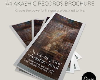 Zakelijke brochure Akasha-platen | Canva-marketingsjabloon | Welkomstgids voor klanten | Energetische genezers | Afdrukbare pdf