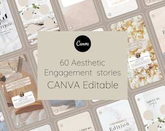 Instagram-verhaalsjablonen, verlovingsprompts (bewerkbaar in canva)