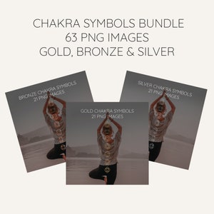 Chakra Symbole Bundle - Gold, Silber und Bronze Chakra Clipart - Chakra Symbole PNG