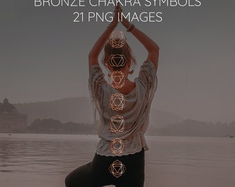 Bronzen chakrasymbolen: 21 png-clipartafbeeldingen (digitale download)