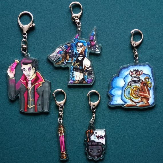 キーホルダー・アクリルキーホルダー insane ANARCHIC ADJUSTMENT beams goccodo Arcane League of Legends Inspired Keychains - Jinx, Silco - Etsy