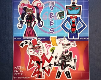 Hazbin Hotel the Vees Stickersheet - Vox, Velvette, Valentino