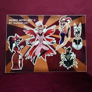 Hazbin Hotel Stickersheet - Lucifer, Lilith, Zestial, Carmilla, Rosie Stickers