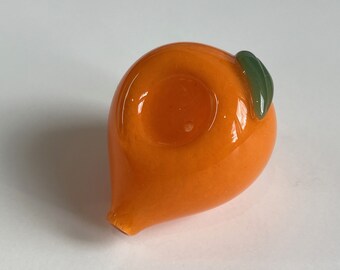 Cute Fruit Peach Glass Pipe – Color: Peach/Orange - Girlie Gift for Her