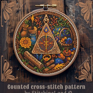 Witchy cross stitch pattern, Occult cross stitch, Halloween cross stitch, Gothic cross stitch, Dark cross stitch, Pagan cross stitch