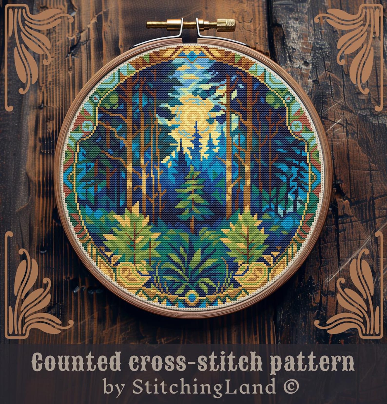 Art Nouveau Woodland from Stitching Land Club 