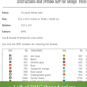 K&ouml;nnte beinhalten: Anleitung und Symbol-Schl&uuml;ssel f&uuml;r ein Kreuzstich-Design namens "Peles". Das Muster verwendet 14-z&auml;hlendes wei&szlig;es Aida-Gewebe und erfordert 115 x 115 Stiche. Das Muster verwendet DMC-Garn und enth&auml;lt eine Farbtabelle mit Symbolen und DMC-Garnnummern.