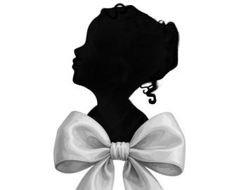 Custom Silhouette Portrait/ Personalized Silhouette/ Cameo Print / Silhouette Print - from your photo/ Custom Print