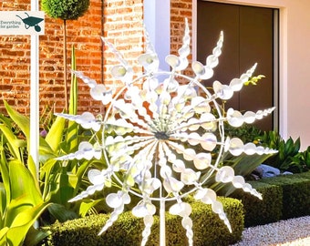 Spinner del mulino a vento in metallo cinetico, decorazione del giardino all'aperto, arte del cortile, regalo della nonna, mulino a vento magico