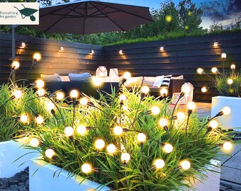 Luces LED solares para jardín, iluminación de luciérnaga alimentada, regalo, luces de jardín vibrantes impermeables al aire libre para decoración de caminos de patio para decoración de jardín