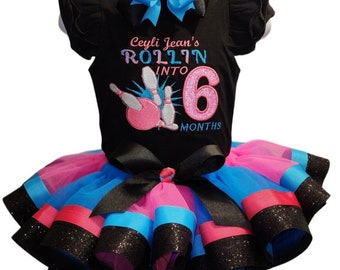 Bowling Outfit, Tutu Outfit, Bowling Shirt, Custom Shirt, Custom Outfit, Birthday Outfit, Birthday Shirt