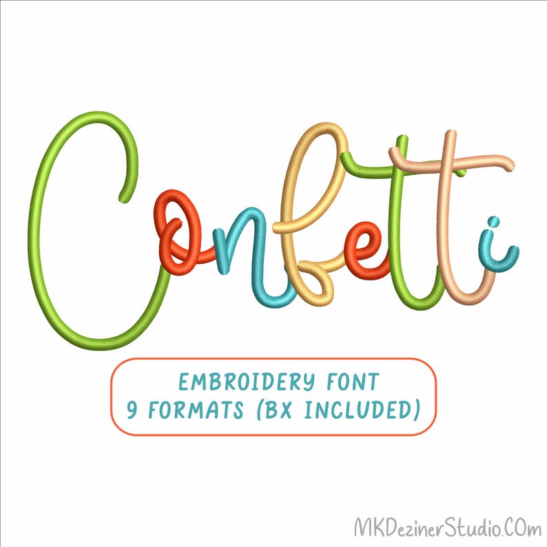 Confetti Embroidery Font Digital Machine Embroidery Designs Files ...