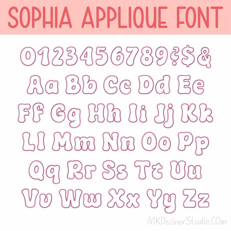 Monogram Applique Sophia Font Machine Embroidery Applique Designs ...