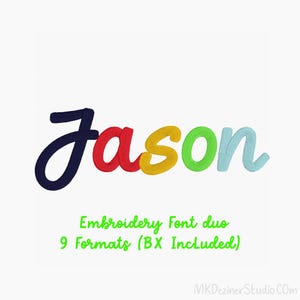 Jason Embroidery Font digital Machine Embroidery  Designs Files format BX pes emb dst digitized Alphabets font- Instant Download