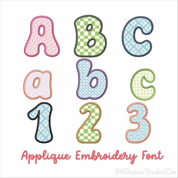 Monogram applique Sophia Font machine embroidery applique designs monogram alphabet letters, digital Files format BX PES DST, 9 Sizes