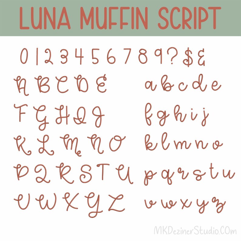 Luna Muffin Embroidery Font Duo Digital Machine Embroidery Designs ...