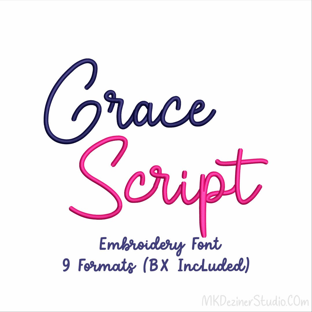 Grace Embroidery Font Digital Machine Embroidery Designs Files Format ...