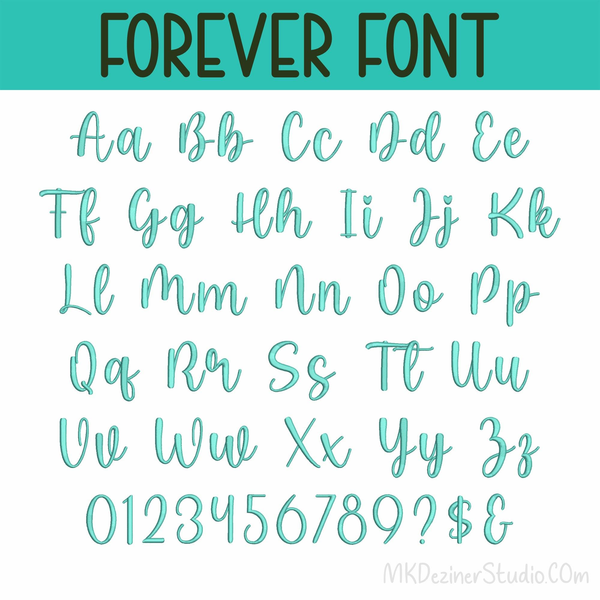 Forever Embroidery Font Digital Machine Embroidery Designs Files Format ...