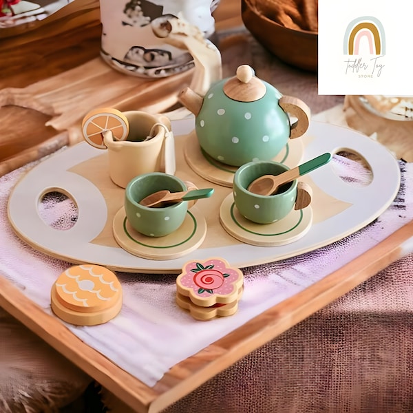 Wooden Tea Set Etsy