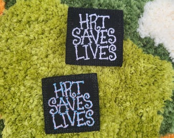 hrt saves lives handmade sew-on patch