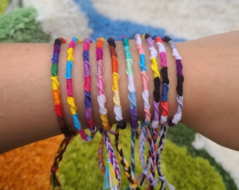 adjustable pride flag friendship macrame bracelets