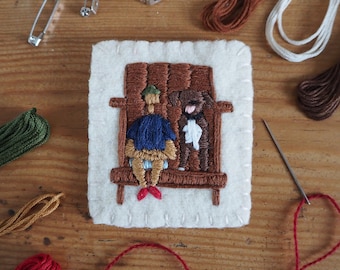CUSTOM Detailed Hand Embroidered Large Patch/Pin/Brooch/Bag Tag/Bag Charm | Embroidered Person, Pets, Plants, Buildings, Objects, etc.