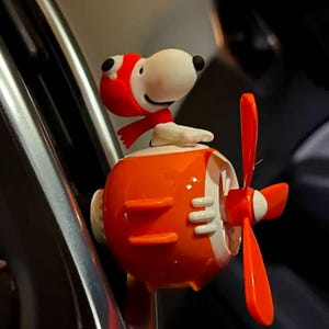 Snoopy Inspired Pilot Airplane Car Freshner - Rotating Propeller