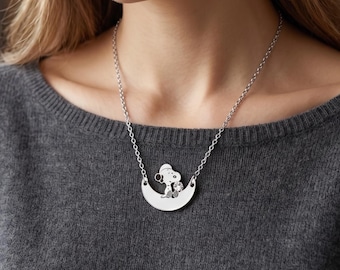 Snoopy Moon Necklace